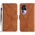 For OPPO Reno10 Pro+ Stitching Embossed Leather Phone Case(Brown) - 1