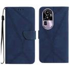 For OPPO Reno10 Pro Stitching Embossed Leather Phone Case(Blue) - 1