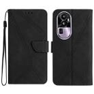 For OPPO Reno10 Stitching Embossed Leather Phone Case(Black) - 1