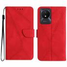 For vivo Y02A 4G / Y02 4G / Y11 2023 Stitching Embossed Leather Phone Case(Red) - 1