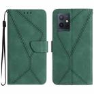 For vivo Y75 5G Global Stitching Embossed Leather Phone Case(Green) - 1