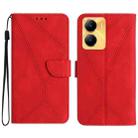 For vivo Y56 5G Global Stitching Embossed Leather Phone Case(Red) - 1