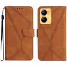 For vivo Y56 5G Global Stitching Embossed Leather Phone Case(Brown) - 1