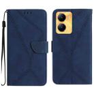 For vivo Y56 5G Global Stitching Embossed Leather Phone Case(Blue) - 1