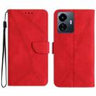 For vivo Y77E 5G Stitching Embossed Leather Phone Case(Red) - 1