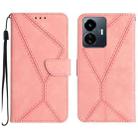 For vivo Y77E 5G Stitching Embossed Leather Phone Case(Pink) - 1