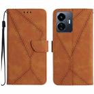 For vivo Y77E 5G Stitching Embossed Leather Phone Case(Brown) - 1