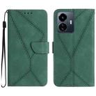 For vivo Y77E 5G Stitching Embossed Leather Phone Case(Green) - 1