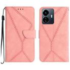 For vivo Y77 5G Global / Y22S 4G Global Stitching Embossed Leather Phone Case(Pink) - 1