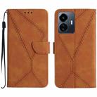 For vivo Y77 5G Global / Y22S 4G Global Stitching Embossed Leather Phone Case(Brown) - 1