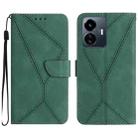 For vivo Y22 4G Global / Y35 4G Global Stitching Embossed Leather Phone Case(Green) - 1