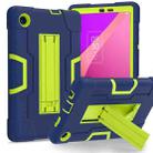 For TCL Tab 8 LE / WiFi Contrast Color Silicone Hybrid PC Tablet Case with Holder(Navy Blue Olivine) - 1