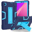 For TCL Tab 8 LE / WiFi Contrast Color Silicone Hybrid PC Tablet Case with Holder(Navy Blue) - 1