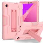 For TCL Tab 8 LE / WiFi Contrast Color Silicone Hybrid PC Tablet Case with Holder(Rose Gold) - 1