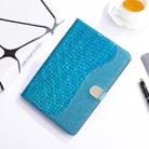 For iPad 10.2 Laser Glitter Stitching Crocodile Texture Horizontal Flip Leather Case with Storage Grid & Holder(Blue) - 1