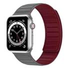 Magnetic Silicone Watch Band For Apple Watch 8 41mm(Grey Wine Red) - 1