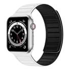 Magnetic Silicone Watch Band For Apple Watch 8 45mm(White Black) - 1