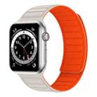 Magnetic Silicone Watch Band For Apple Watch 8 45mm(Starlight Orange) - 1