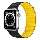 Magnetic Silicone Watch Band For Apple Watch 7 41mm(Black Yellow) - 1