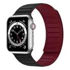 Magnetic Silicone Watch Band For Apple Watch 7 41mm(Black Wine Red) - 1