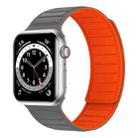 Magnetic Silicone Watch Band For Apple Watch SE 2022 44mm(Grey Orange) - 1