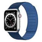 Magnetic Silicone Watch Band For Apple Watch SE 44mm(Dark Blue Blue) - 1