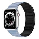 Magnetic Silicone Watch Band For Apple Watch SE 2023 44mm(Light Blue Black) - 1