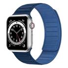 Magnetic Silicone Watch Band For Apple Watch SE 2023 44mm(Dark Blue Blue) - 1