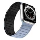 Magnetic Silicone Watch Band For Apple Watch Ultra 2 49mm(Light Blue Black) - 3