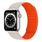 Magnetic Silicone Watch Band For Apple Watch 9 45mm(Starlight Orange) - 1