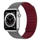 Magnetic Silicone Watch Band For Apple Watch 9 41mm(Grey Wine Red) - 1