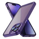 For iPhone 14 Pro PC + TPU Phone Case with Lens Film(Dark Purple) - 1