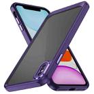 For iPhone XS Max PC + TPU Phone Case with Lens Film(Dark Purple) - 1