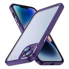 For iPhone 15 PC + TPU Phone Case with Lens Film(Dark Purple) - 1