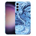 For Samsung Galaxy S23 5G Marble Pattern Phone Case(Navy Blue White) - 1
