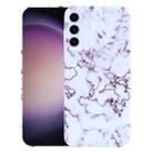 For Samsung Galaxy S23 5G Marble Pattern Phone Case(Red White) - 1