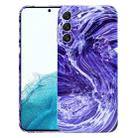 For Samsung Galaxy S22 5G Marble Pattern Phone Case(Purple White) - 1