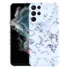 For Samsung Galaxy S22 Ultra 5G Marble Pattern Phone Case(Green White) - 1