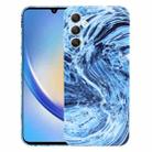 For Samsung Galaxy A34 Marble Pattern Phone Case(Navy Blue White) - 1