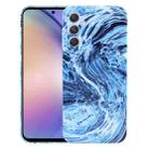 For Samsung Galaxy A54 Marble Pattern Phone Case(Navy Blue White) - 1