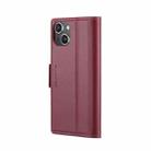 For iPhone 14 CaseMe 023 Butterfly Buckle Litchi Texture RFID Anti-theft Leather Phone Case(Wine Red) - 3