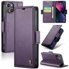 For iPhone 13 CaseMe 023 Butterfly Buckle Litchi Texture RFID Anti-theft Leather Phone Case(Pearly Purple) - 1