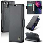 For iPhone 13 mini CaseMe 023 Butterfly Buckle Litchi Texture RFID Anti-theft Leather Phone Case(Black) - 1