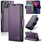 For iPhone 13 mini CaseMe 023 Butterfly Buckle Litchi Texture RFID Anti-theft Leather Phone Case(Pearly Purple) - 1