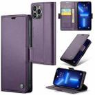 For iPhone 13 Pro Max CaseMe 023 Butterfly Buckle Litchi Texture RFID Anti-theft Leather Phone Case(Pearly Purple) - 1