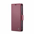 For iPhone 12 / 12 Pro CaseMe 023 Butterfly Buckle Litchi Texture RFID Anti-theft Leather Phone Case(Wine Red) - 2