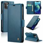 For iPhone 12 mini CaseMe 023 Butterfly Buckle Litchi Texture RFID Anti-theft Leather Phone Case(Blue) - 1