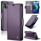 For iPhone 12 mini CaseMe 023 Butterfly Buckle Litchi Texture RFID Anti-theft Leather Phone Case(Pearly Purple) - 1