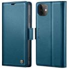 For iPhone 11 CaseMe 023 Butterfly Buckle Litchi Texture RFID Anti-theft Leather Phone Case(Blue) - 1