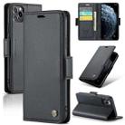 For iPhone 11 Pro CaseMe 023 Butterfly Buckle Litchi Texture RFID Anti-theft Leather Phone Case(Black) - 1